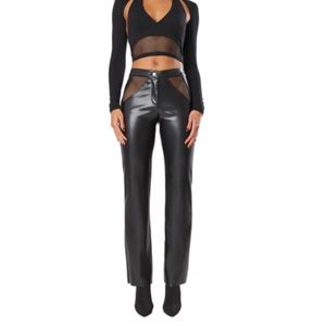 The Kript jadis leather pants NWT never worn size small mesh details cutouts